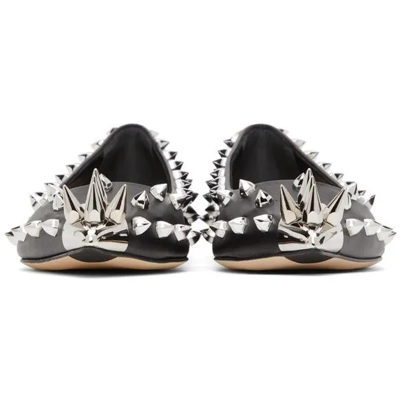 Alexander McQueen Black Punk Stud Ballerina Flats
