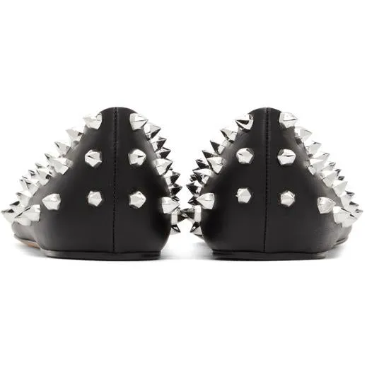 Alexander McQueen Black Punk Stud Ballerina Flats