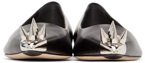 Alexander McQueen Black Spike Toe Ballerina Flats