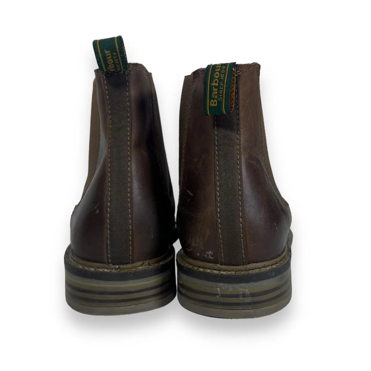 BARBOUR "Farsley" Classic Brown Leather Chelsea Boots