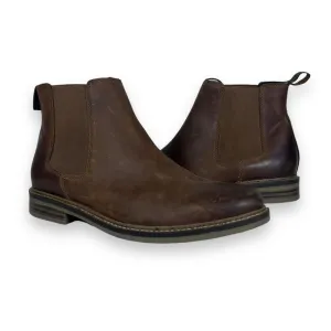 BARBOUR "Farsley" Classic Brown Leather Chelsea Boots