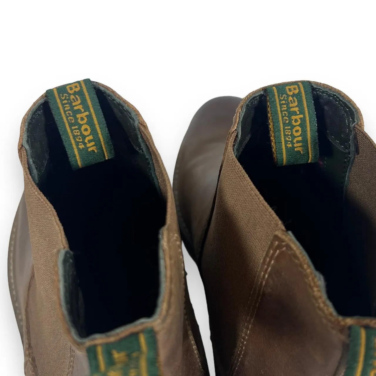 BARBOUR "Farsley" Classic Brown Leather Chelsea Boots