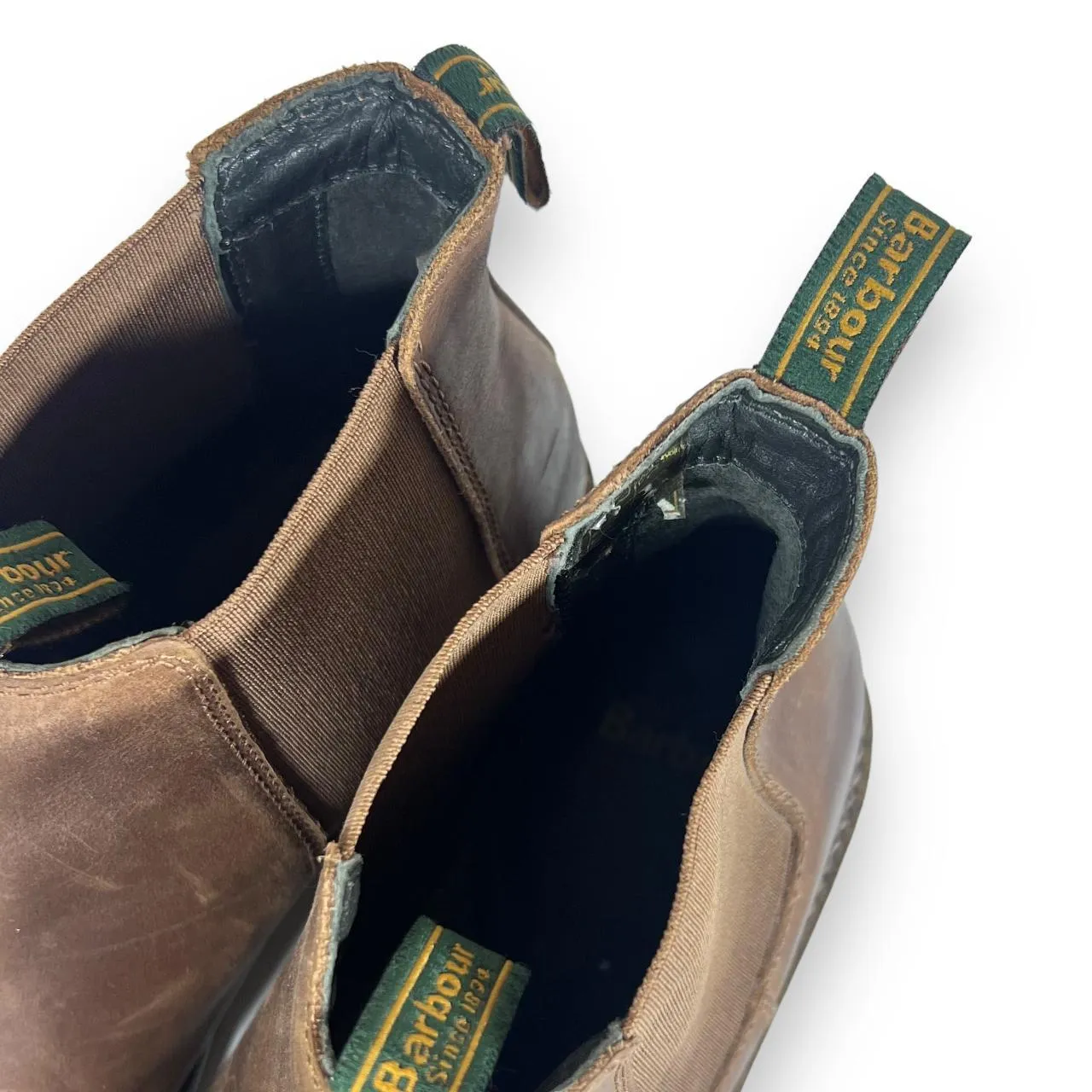 BARBOUR "Farsley" Classic Brown Leather Chelsea Boots