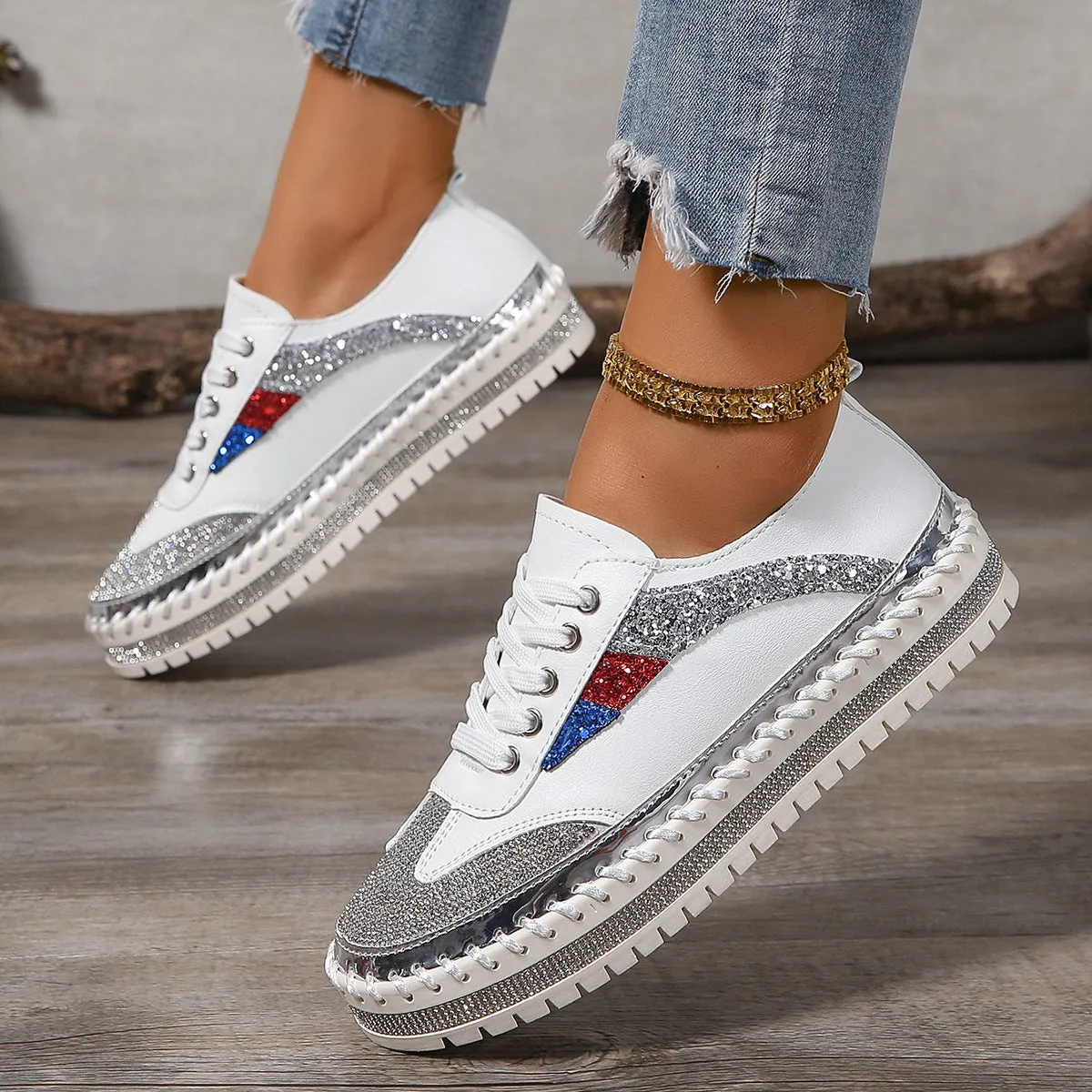 BE. Shoe HYFE Rhinestone Platform Sneakers