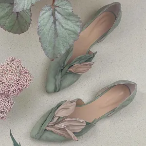 binfenxie 2024 Petal Design Sexy Pointed Toe Women Shoes Flat Fashion Novelty Ladies Shoes Hand-made Soft Comfy Zapatillas De Mujer Tacon