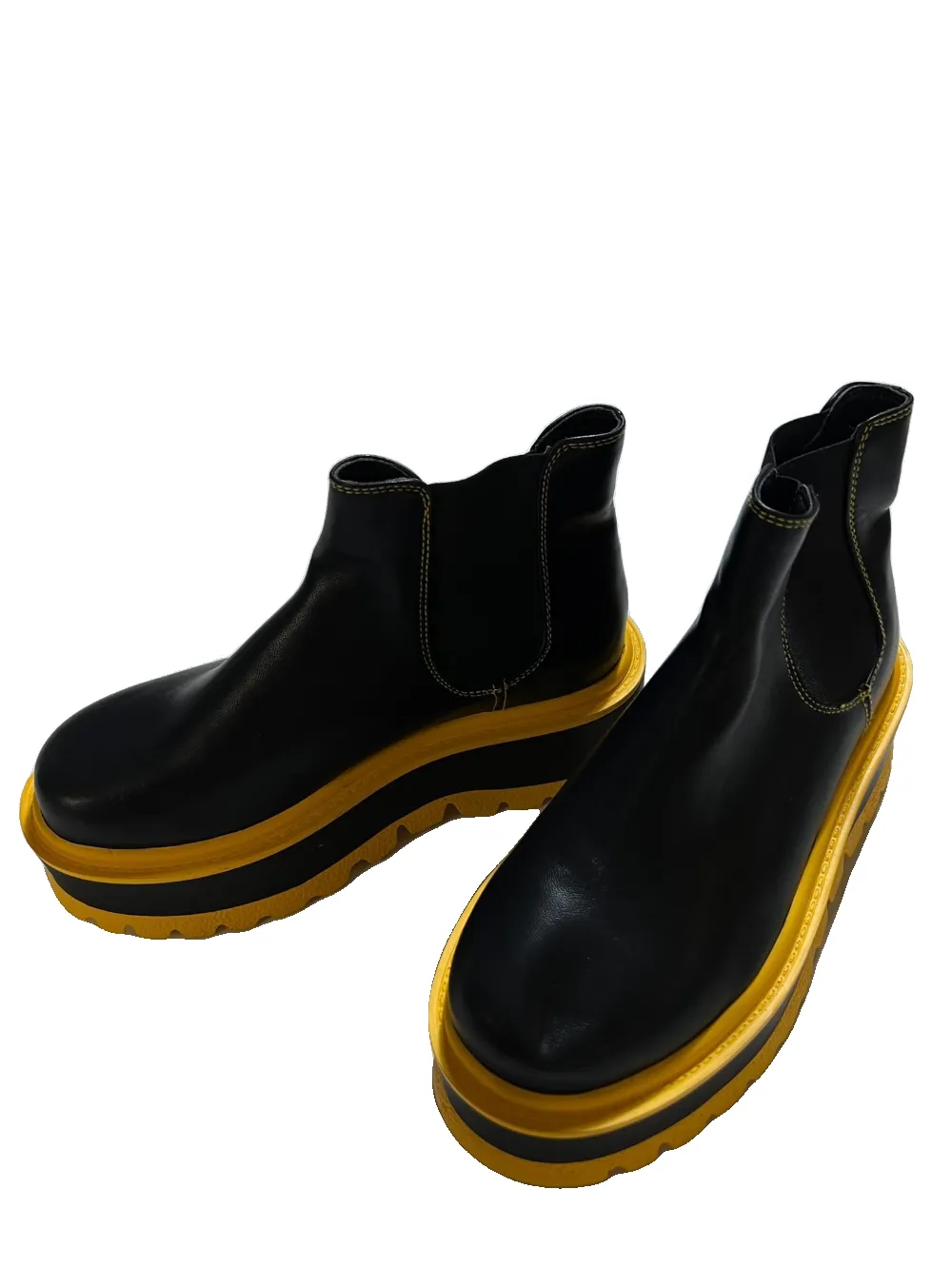 Black & Yellow Platform Boots