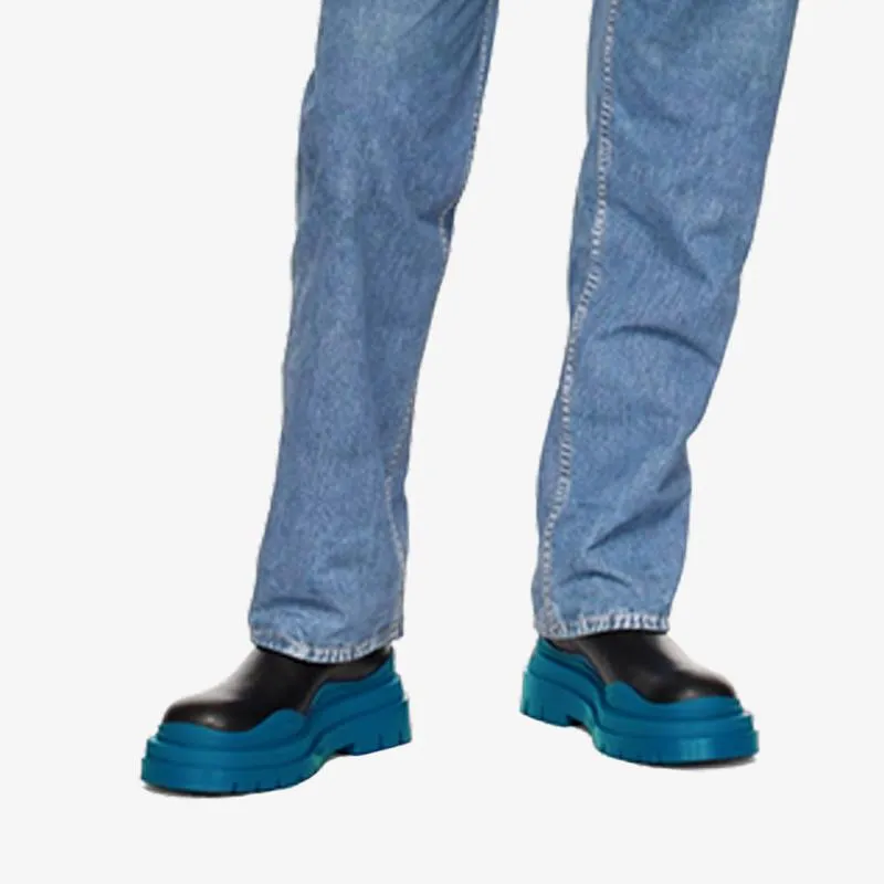Black/Blue Chelsea Boots
