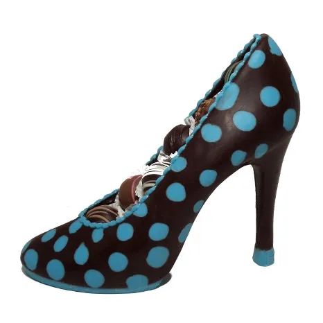 Blue Polka Dot High Heel Shoe