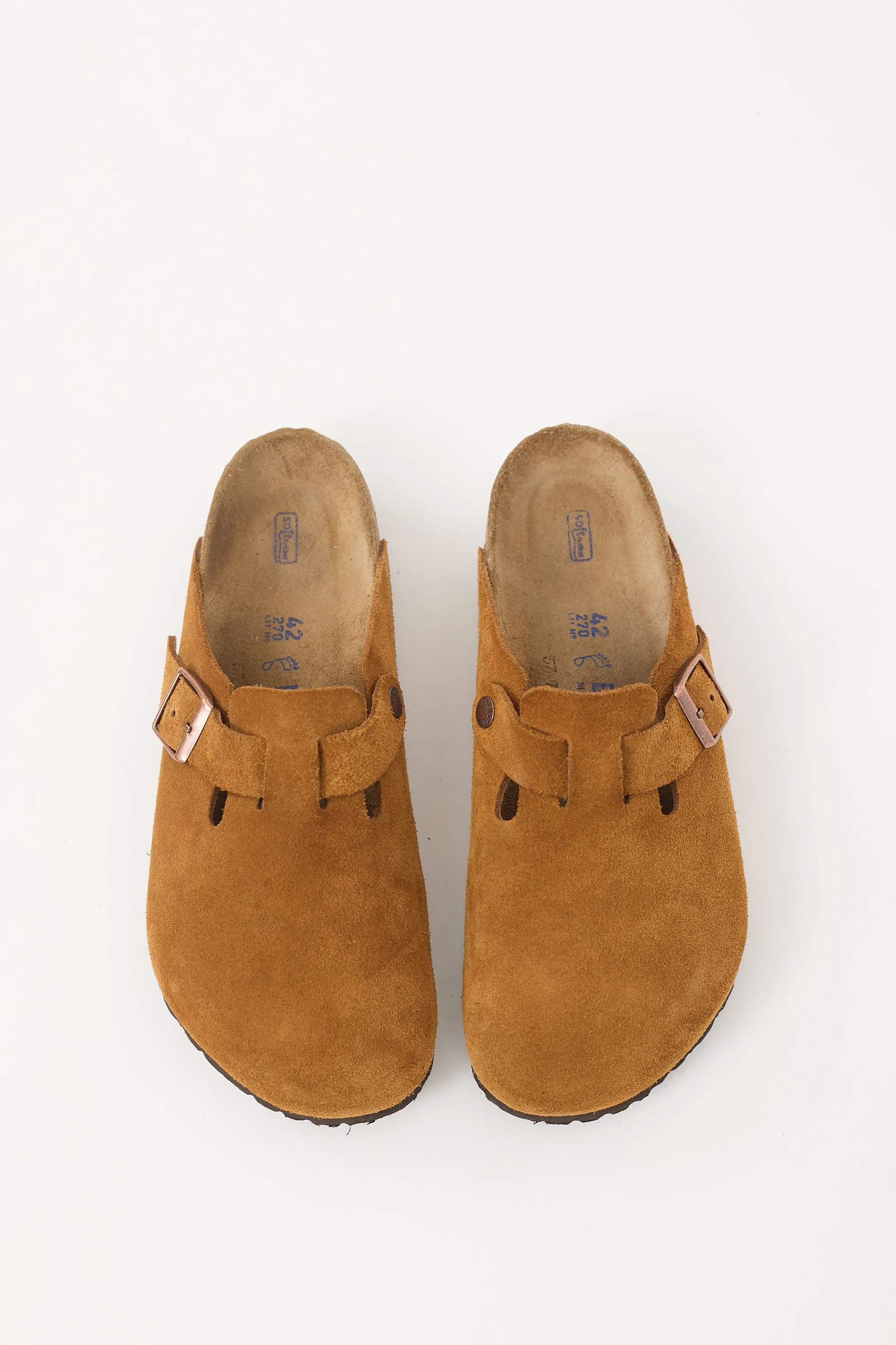 Brown Suede Boston Mule