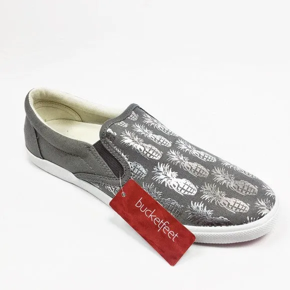 Bucketfeet 'Pineappleade' Slip On Canvas Tennis Shoes Sneakers 5 NEW! $84