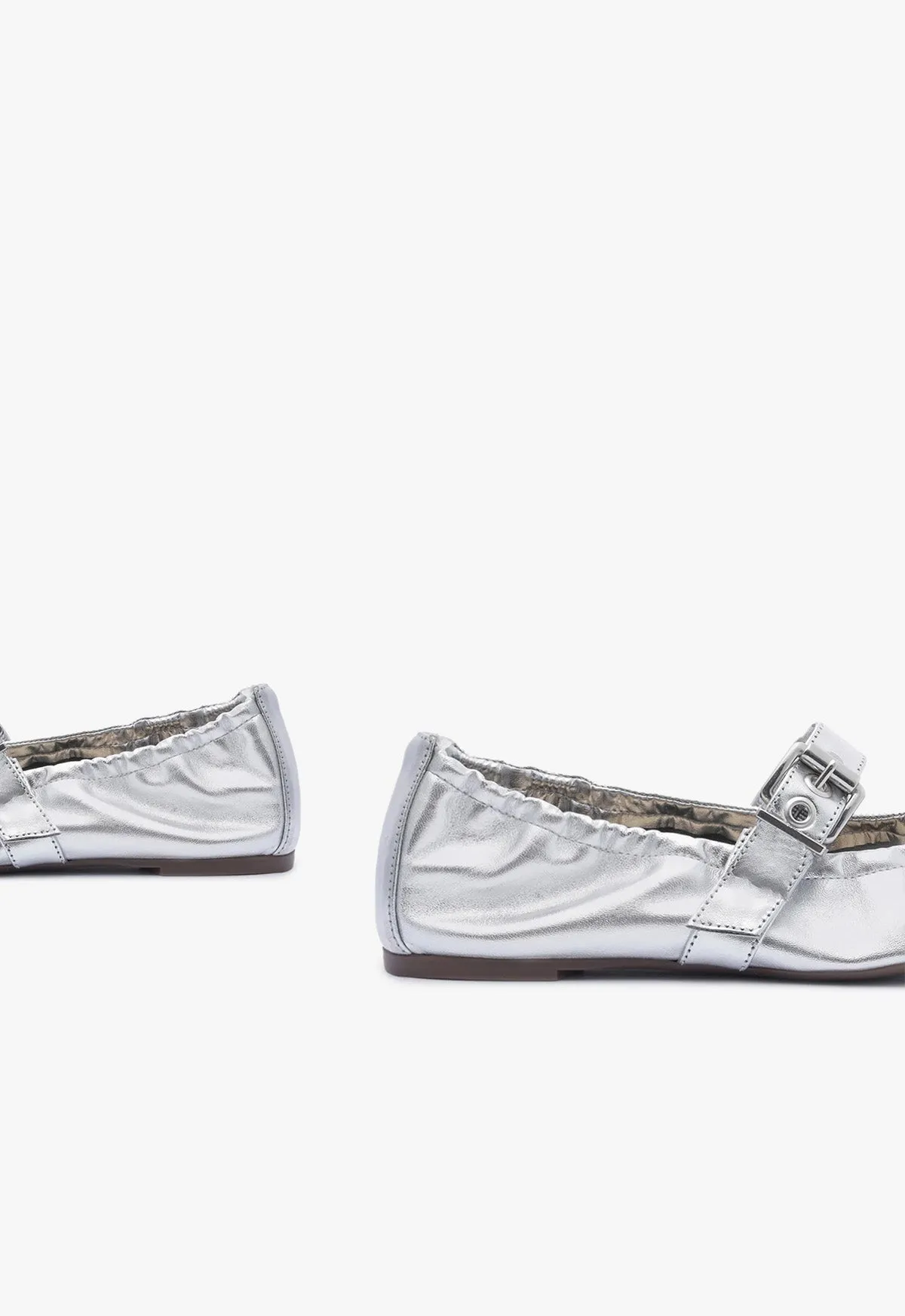 Calita Metallic Leather Flat