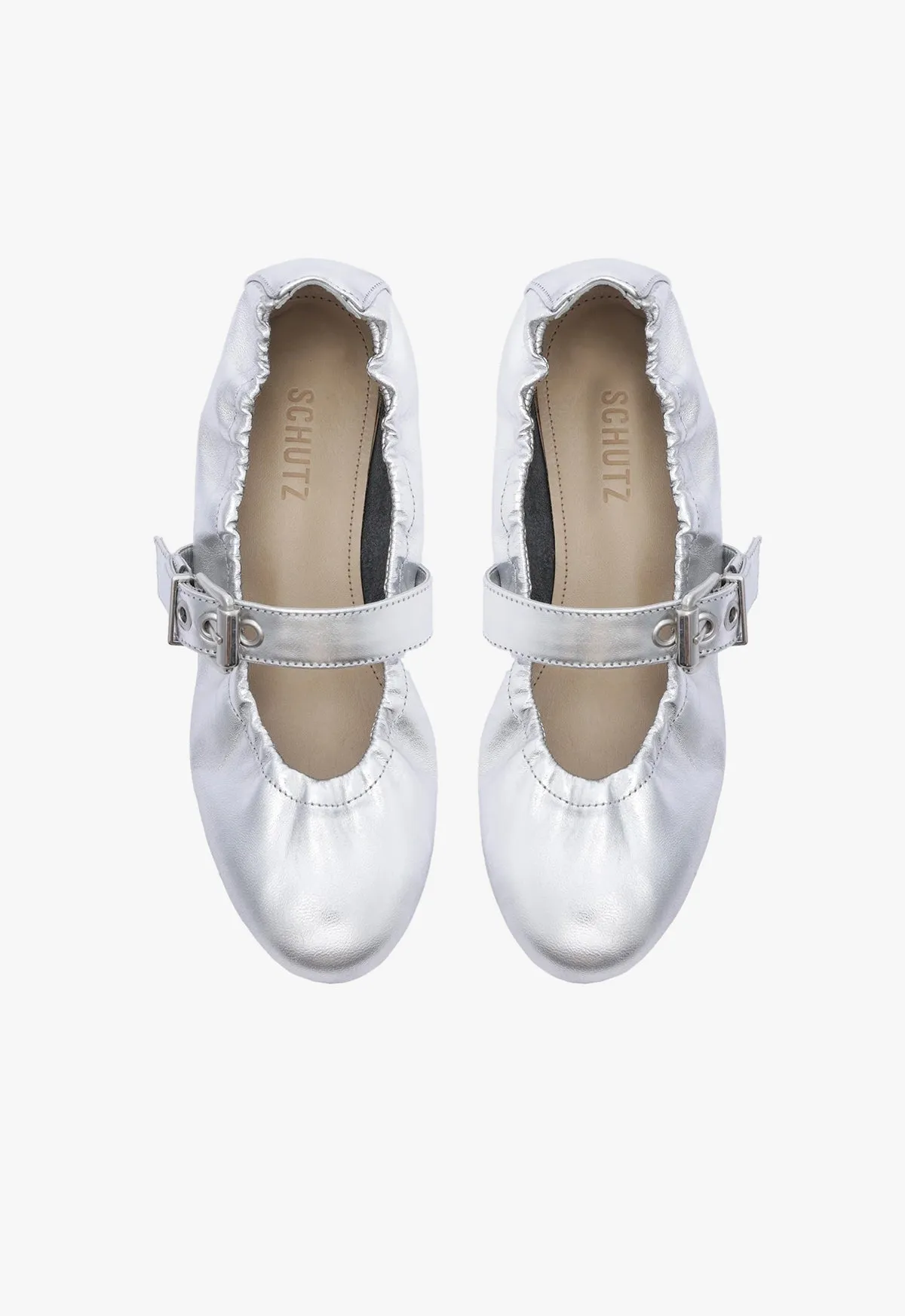 Calita Metallic Leather Flat
