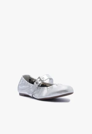 Calita Metallic Leather Flat