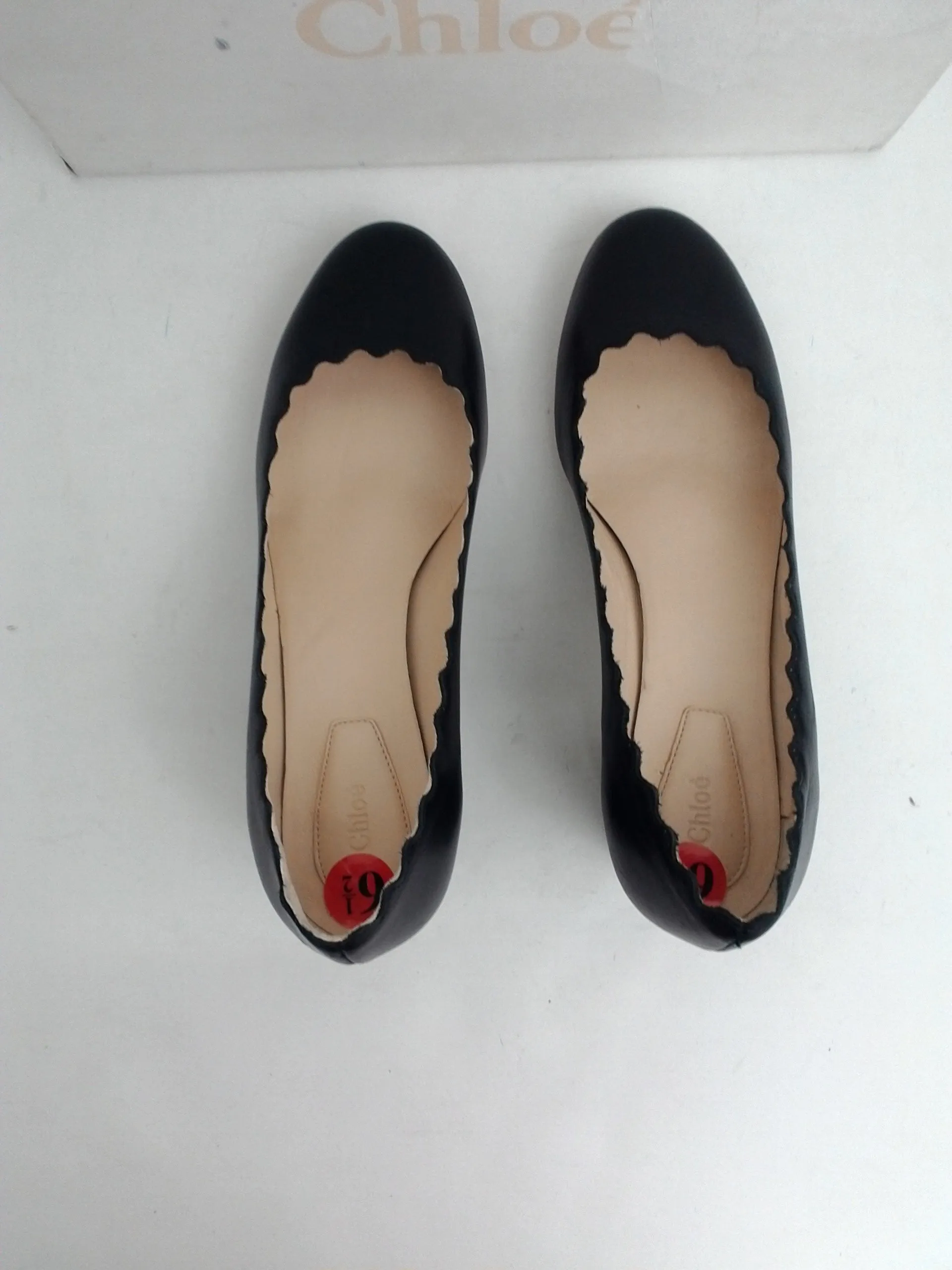 Chloé Women's Calf Waves Pump Black Leather Size 36.5