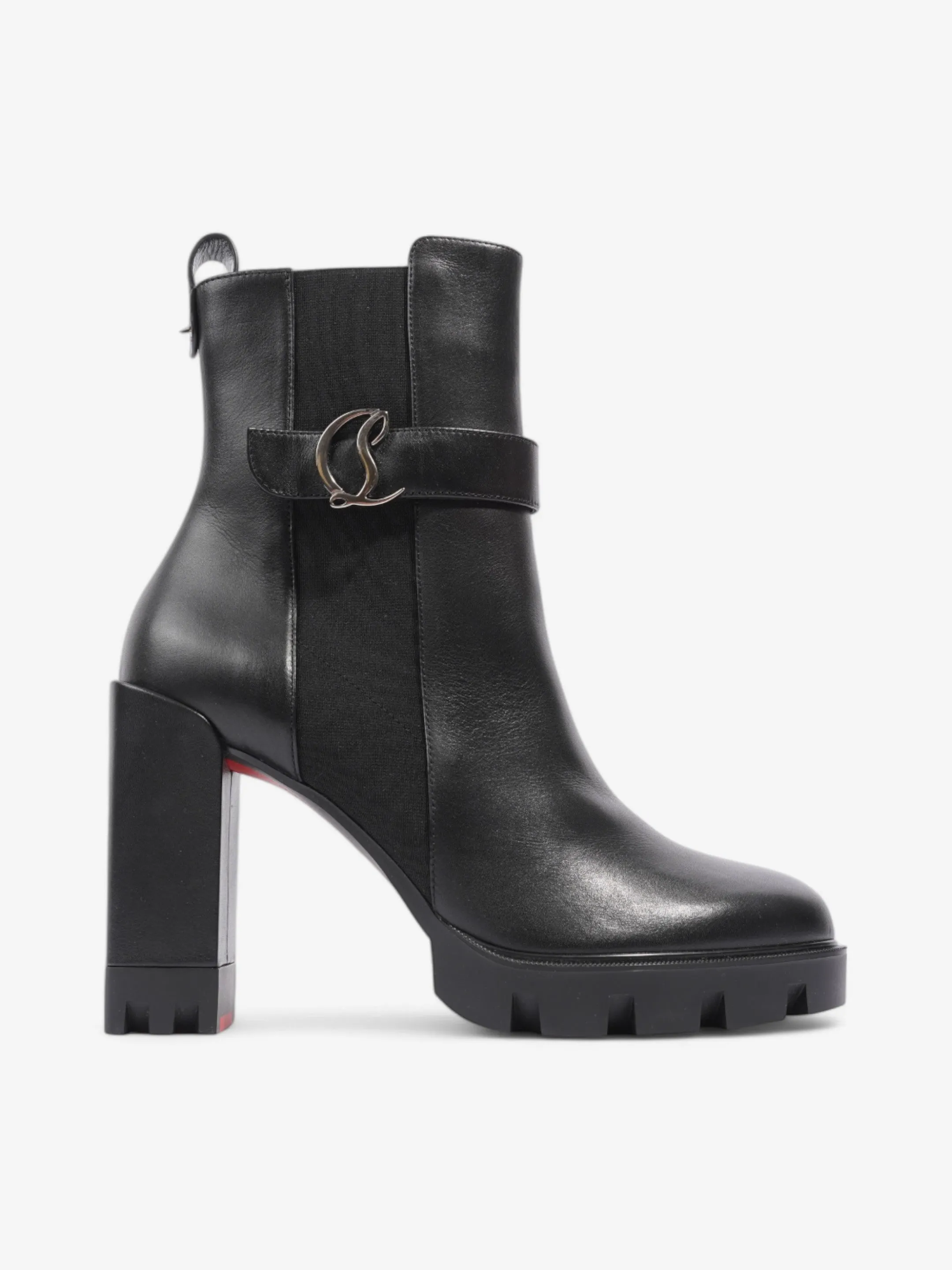 Christian Louboutin Chelsea Lug Boots 100 Black Leather EU 41 UK 8