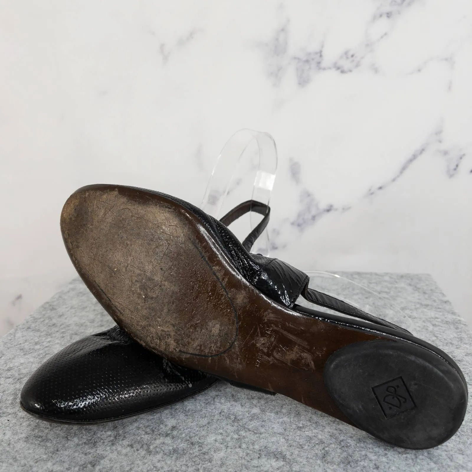 Donald J. Pliner | Black Leather Slingback Flats | Size 7.5