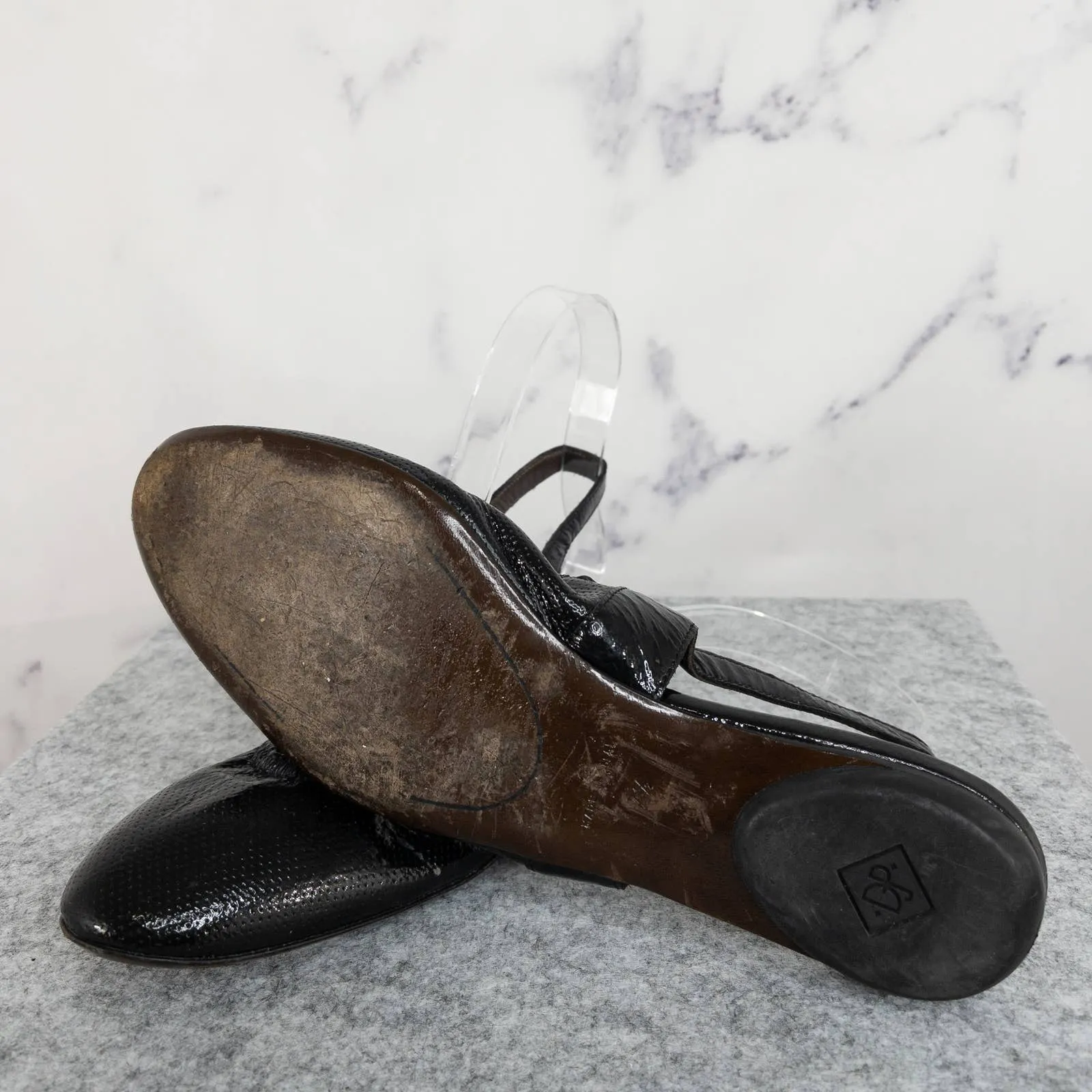 Donald J. Pliner | Black Leather Slingback Flats | Size 7.5