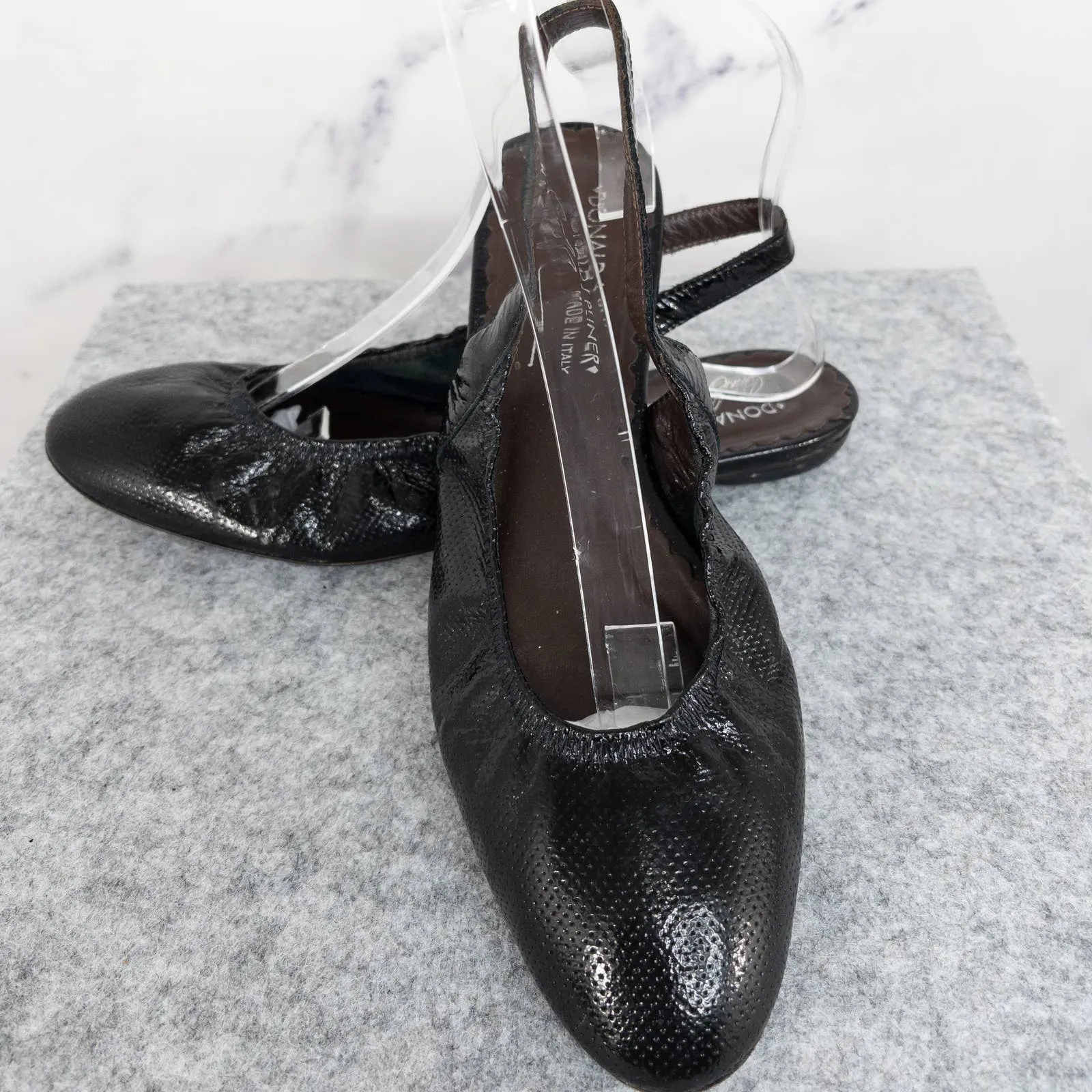 Donald J. Pliner | Black Leather Slingback Flats | Size 7.5