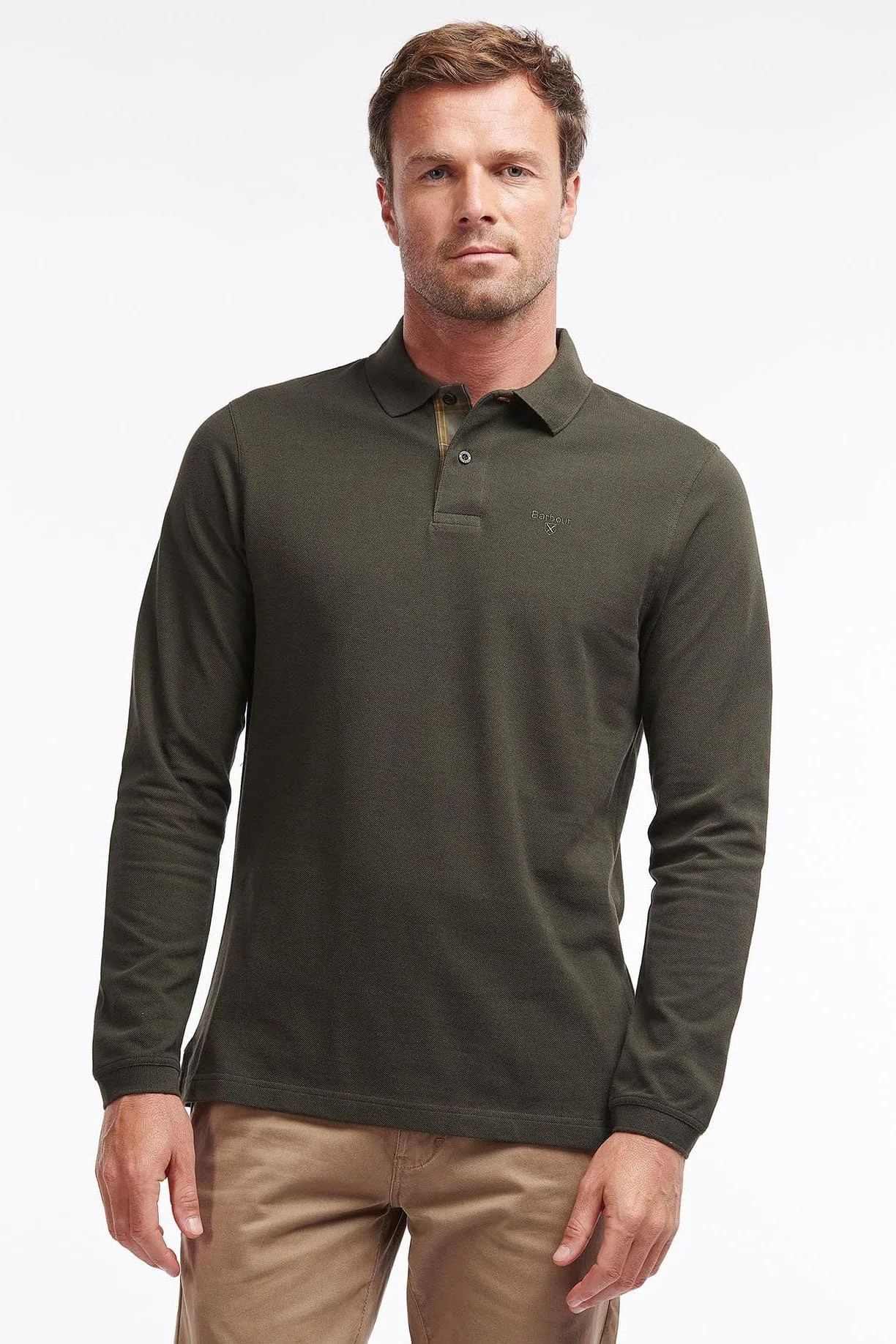 Essential Long Sleeve Sports Polo - Forest