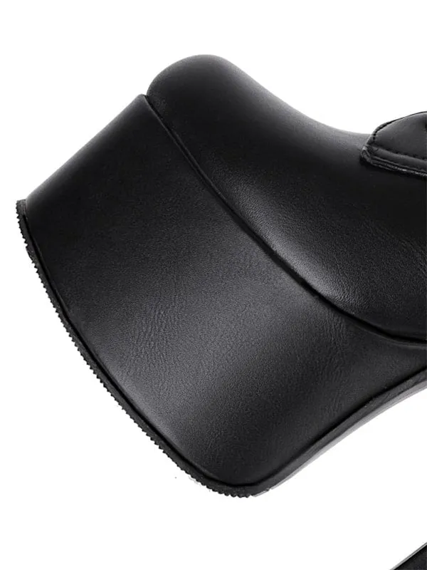 Fashion Buckles Square Toe Platform&Boots