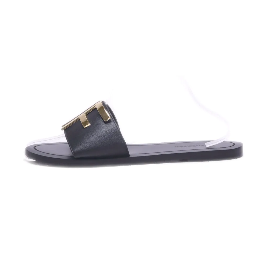 Giao Deen Flat Sandals Leather Black Colour For Women