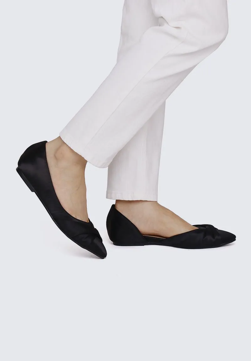 Grace Comfy Ballerina In Black Satin