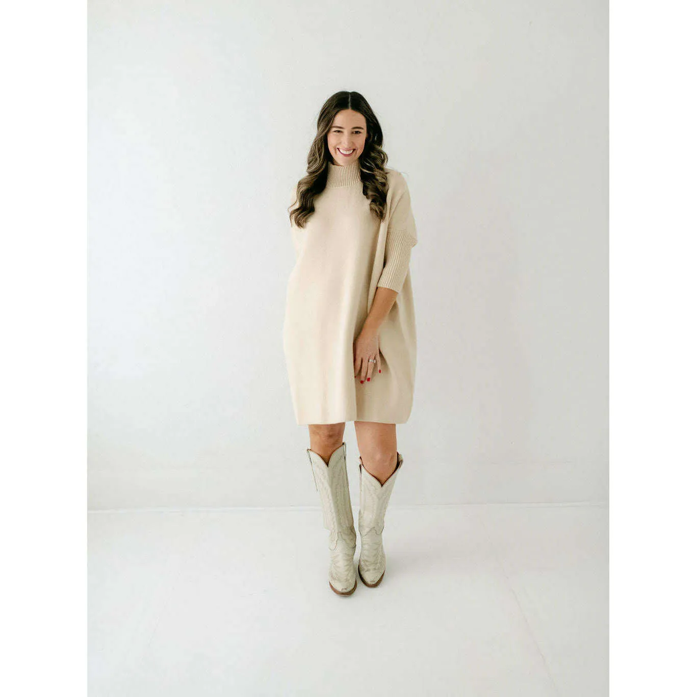Kerisma Knits Aja Sweater Dress in Ecru