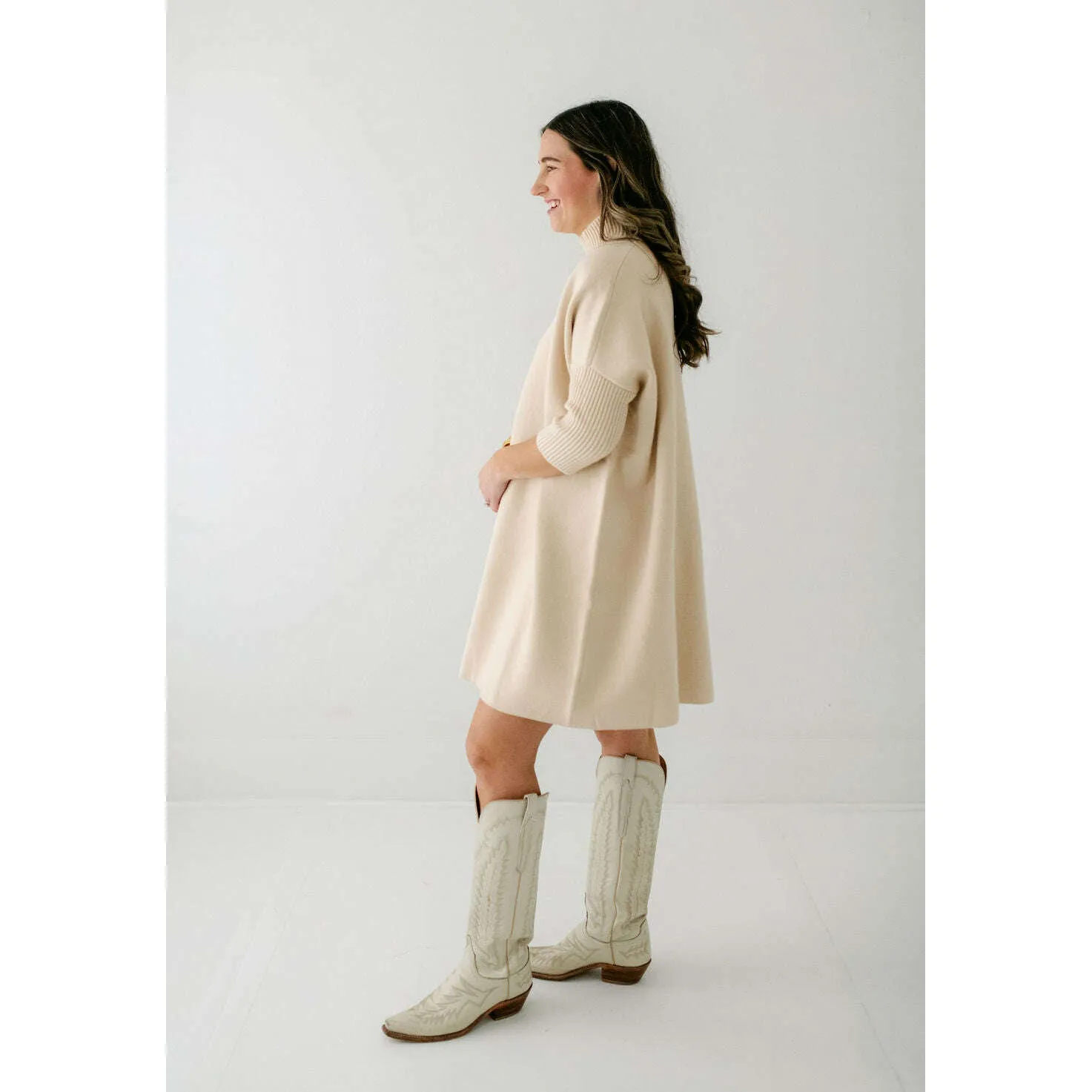 Kerisma Knits Aja Sweater Dress in Ecru