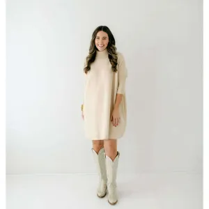 Kerisma Knits Aja Sweater Dress in Ecru