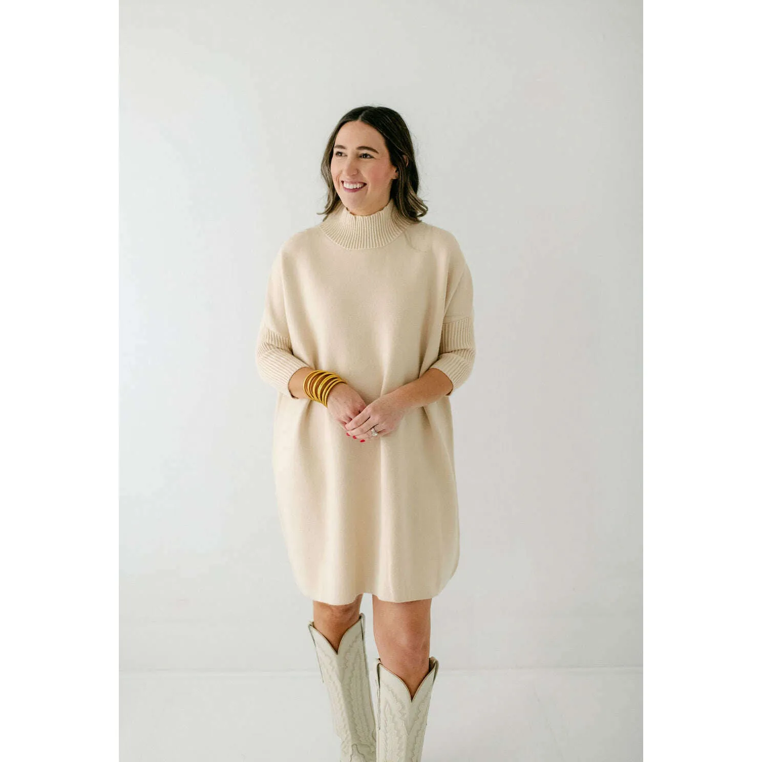 Kerisma Knits Aja Sweater Dress in Ecru