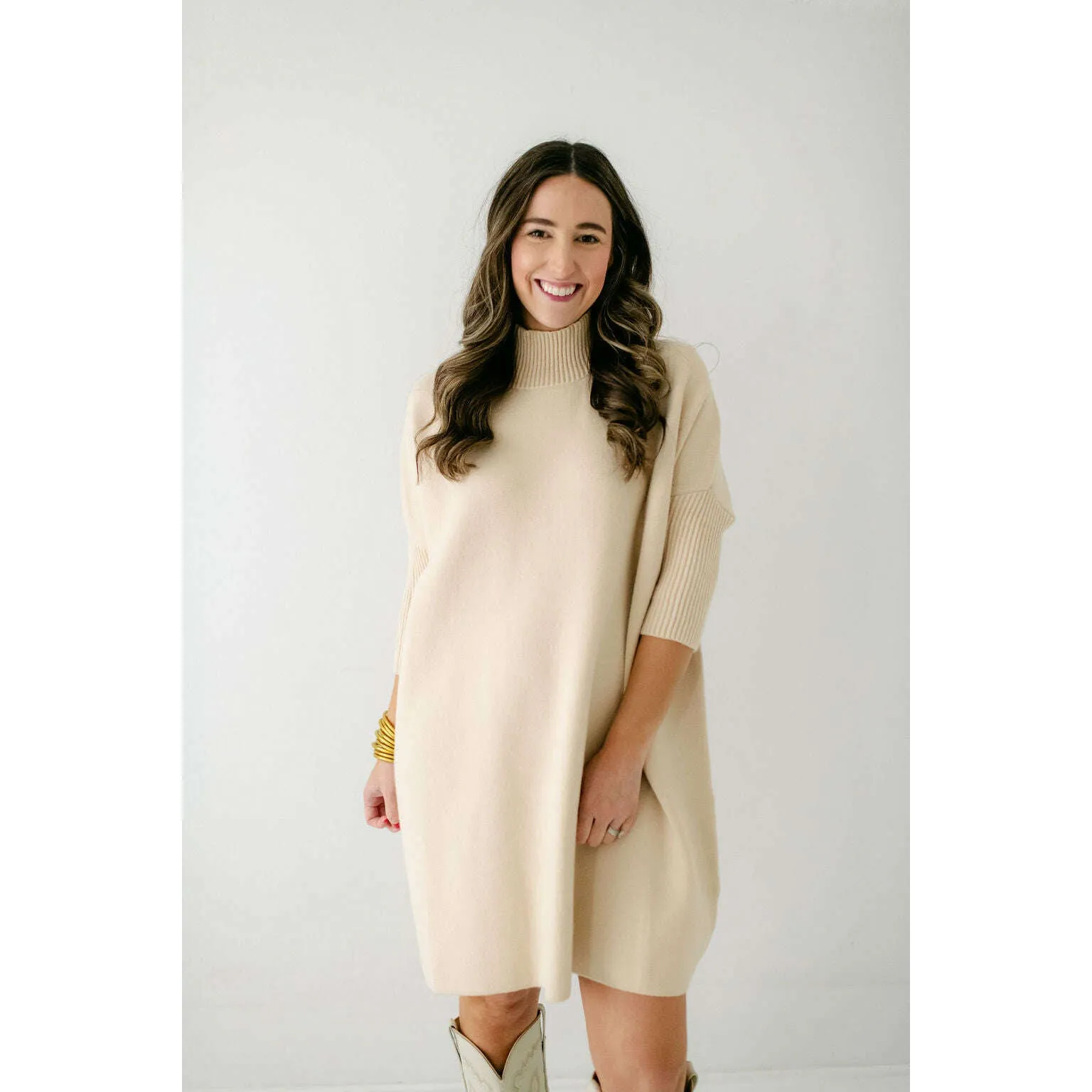 Kerisma Knits Aja Sweater Dress in Ecru