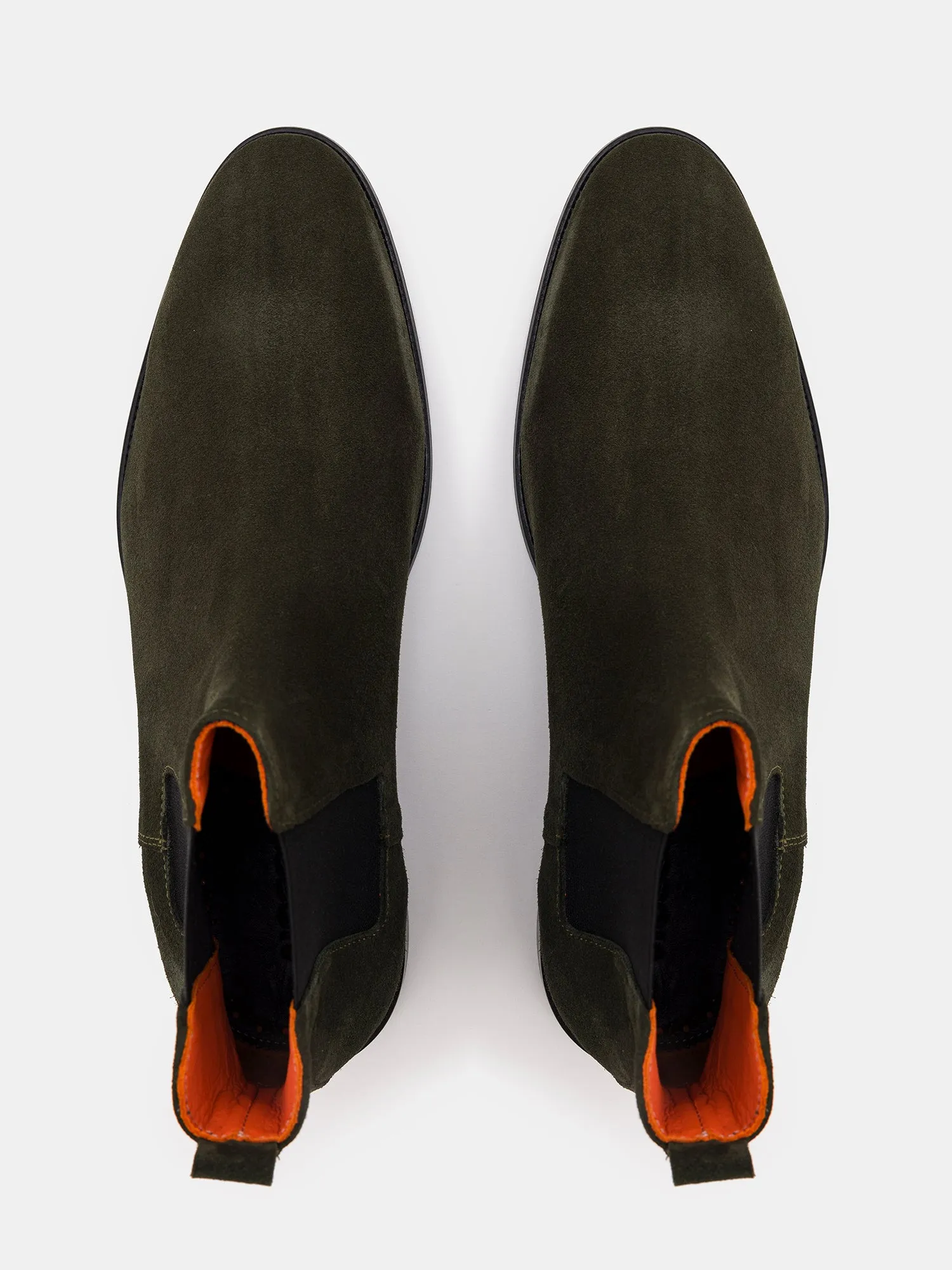Khaki Suede Chelsea Boots