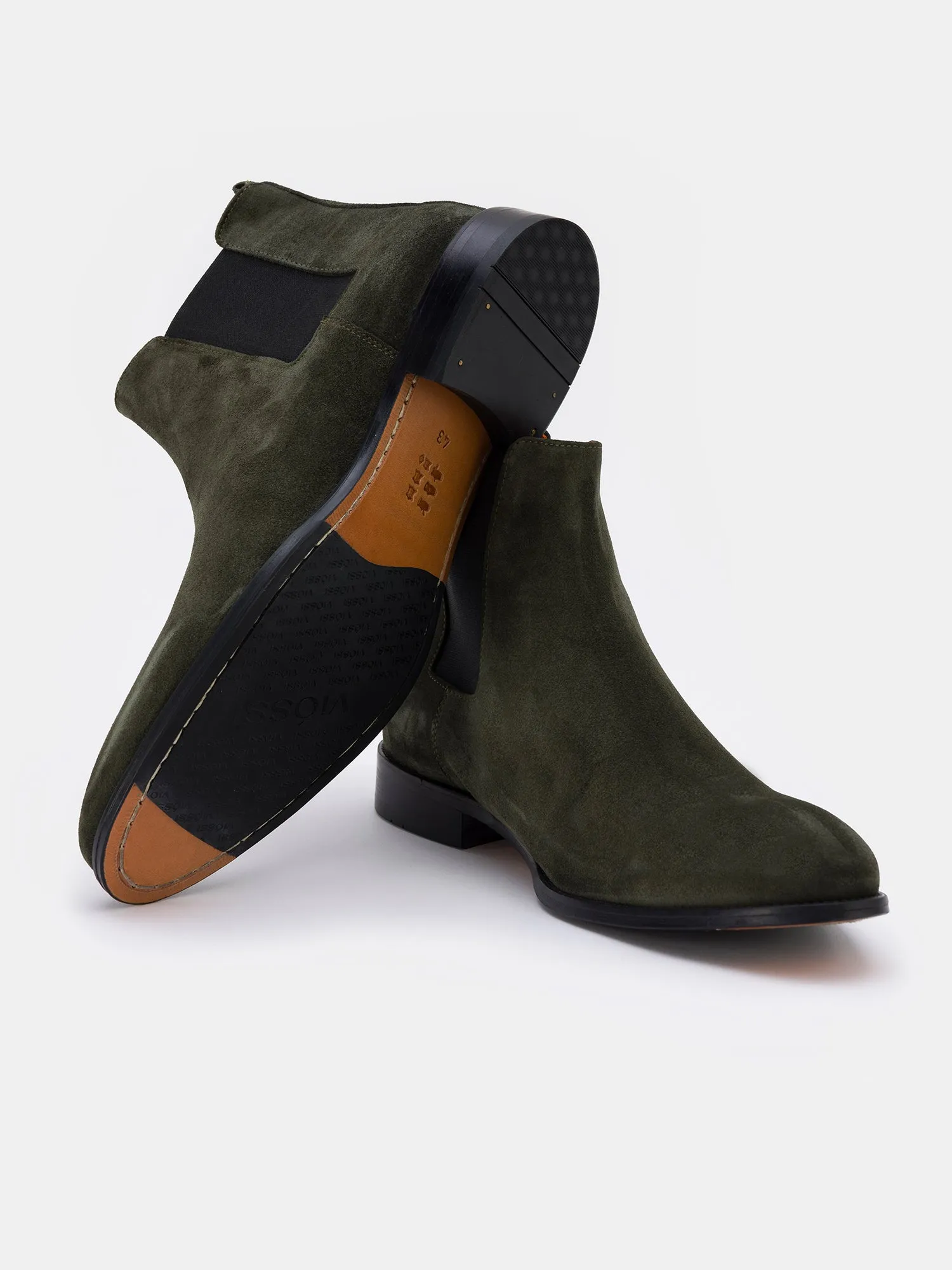 Khaki Suede Chelsea Boots