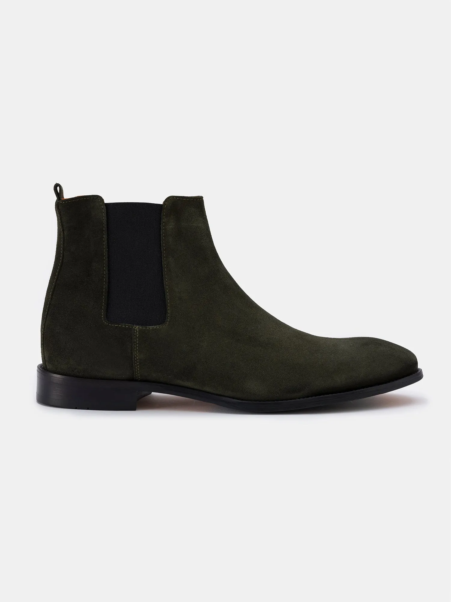Khaki Suede Chelsea Boots