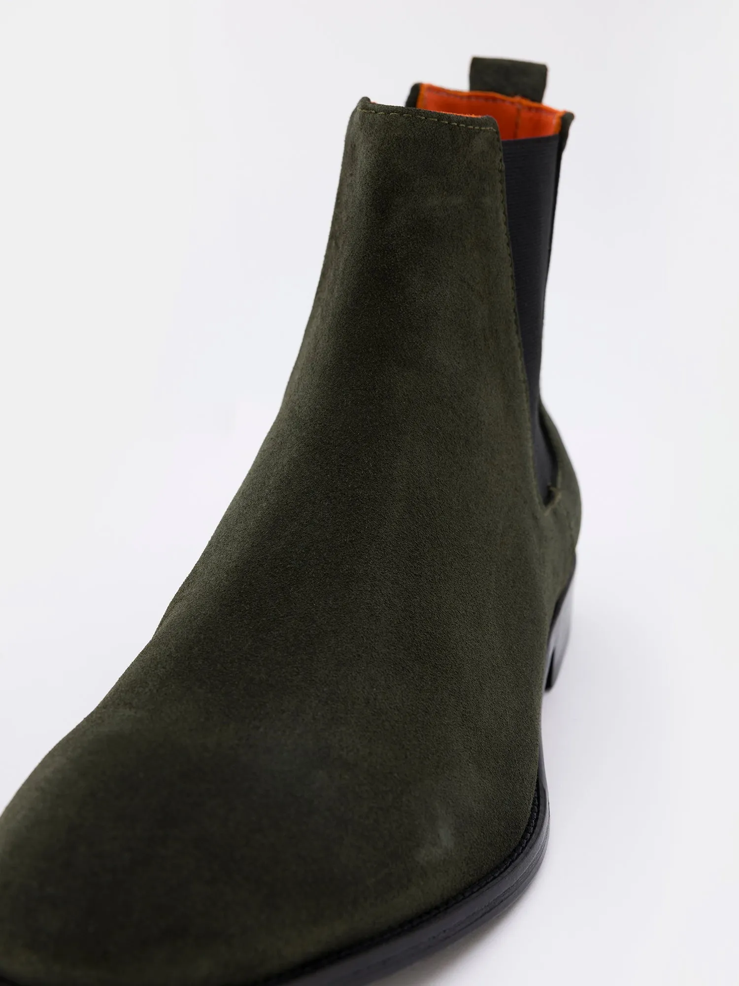 Khaki Suede Chelsea Boots