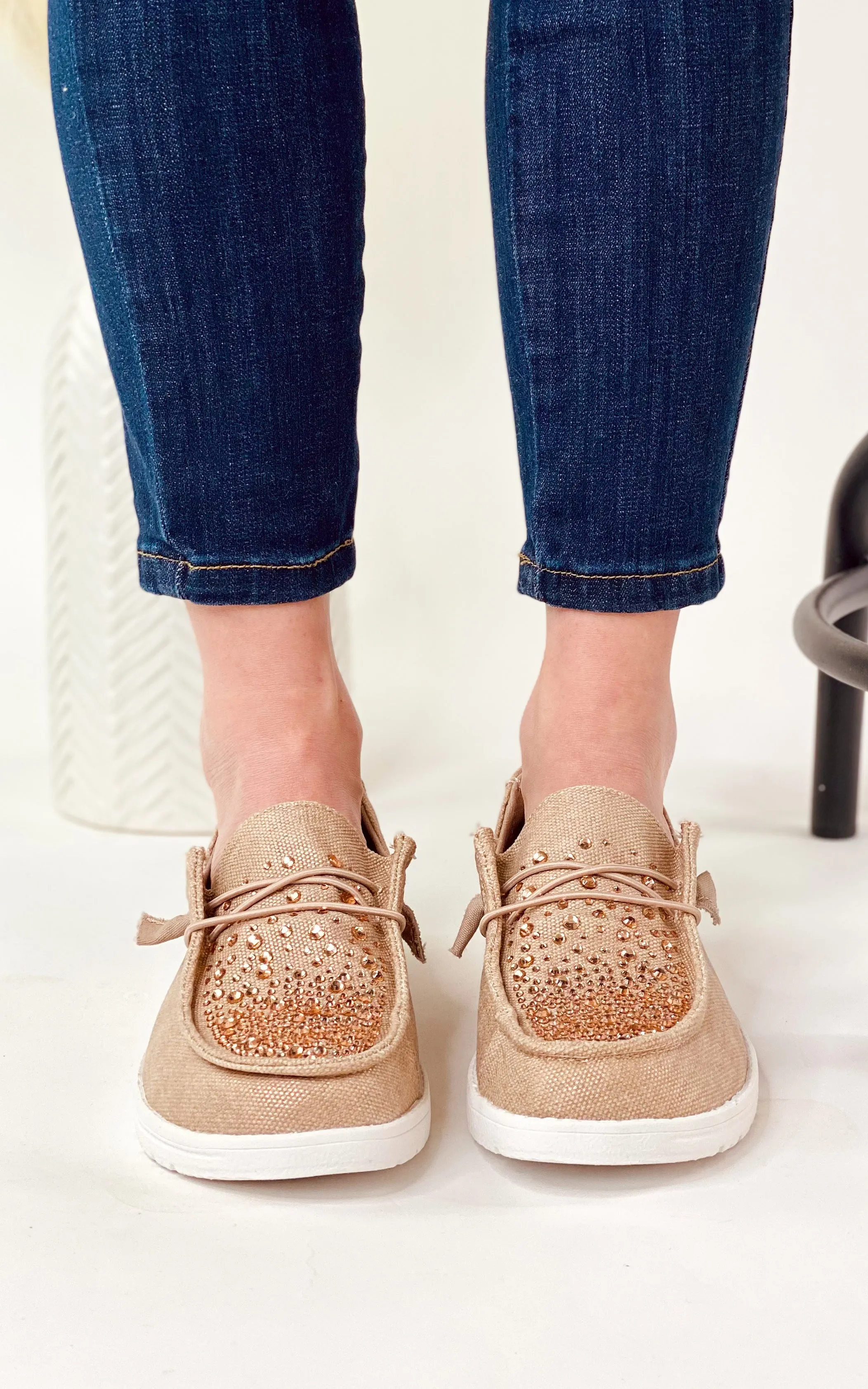 Maco Boat Shoes | Rose Gold Rhinestone