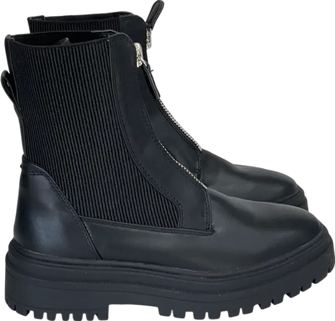 M&S Black Chelsea Chunky Flatform Ankle Boots UK 6 EU 39 👠