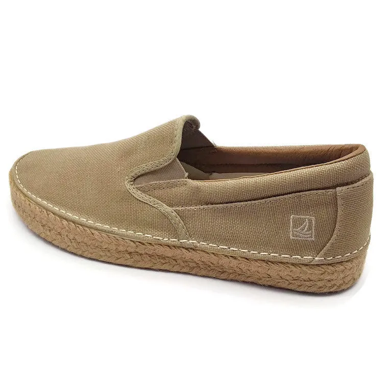 Men Boat Shoes Sperry Top Sider Casual Canvas Comfort Walking Sneakers Beige 10M