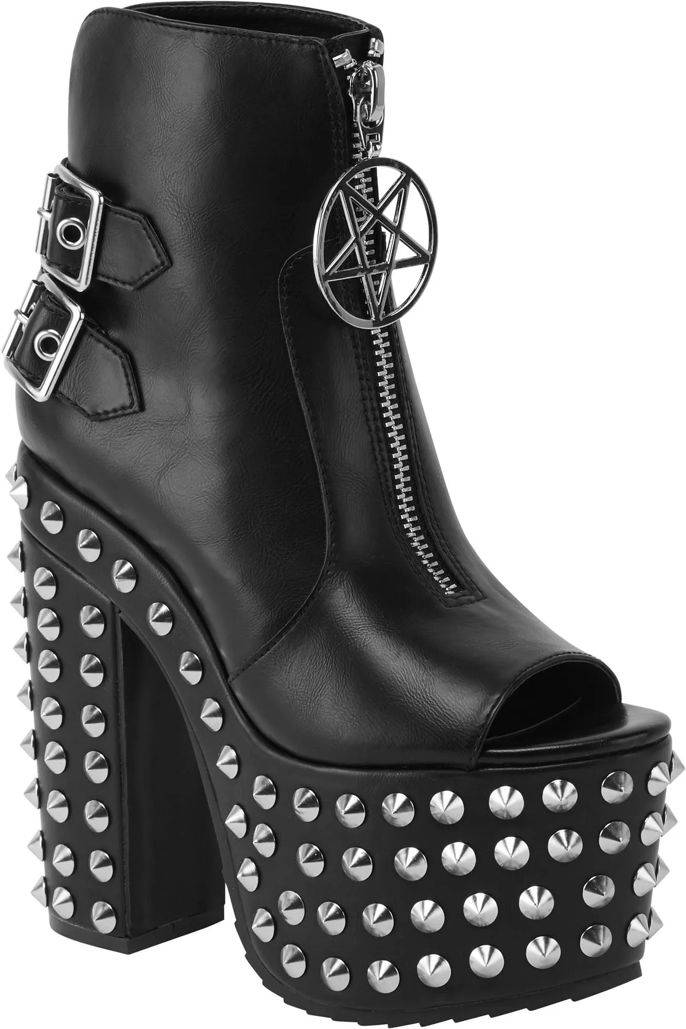Metal Mayhem Peeptoe Boots - Resurrect