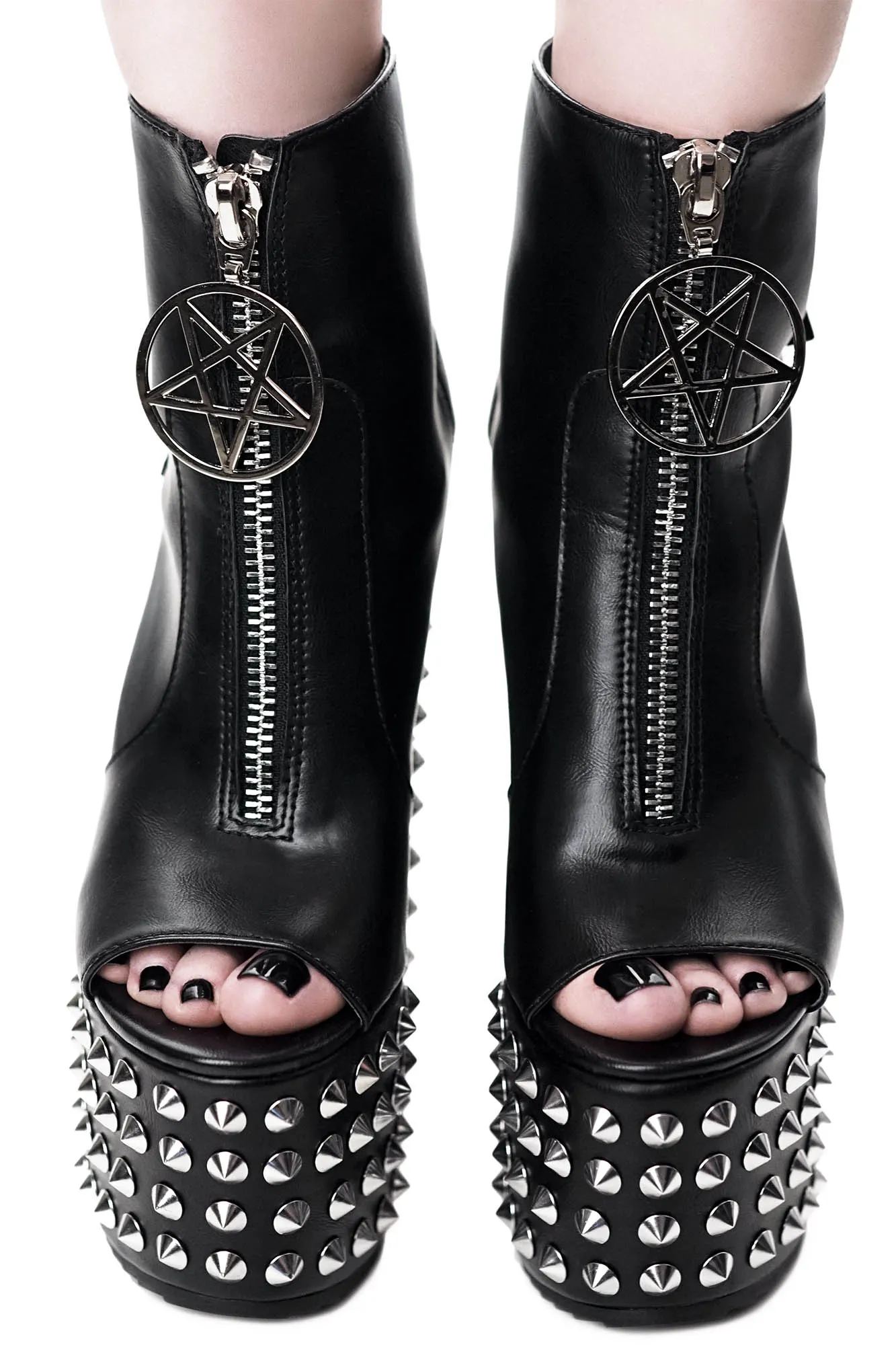 Metal Mayhem Peeptoe Boots - Resurrect