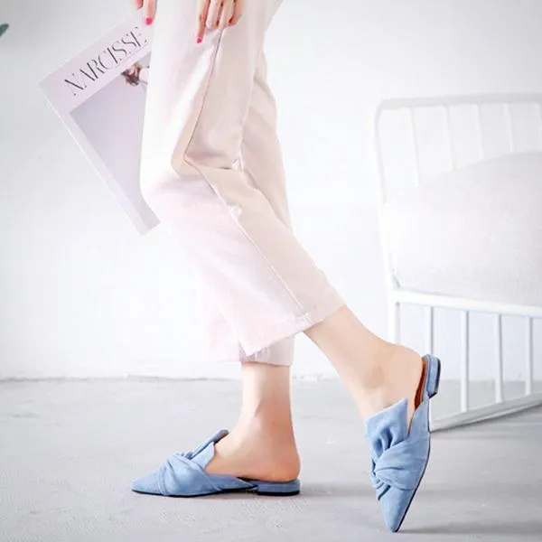 Milani Bowtie Suede Mule Slippers - 3 Colors