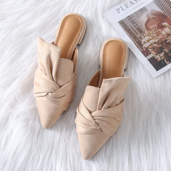 Milani Bowtie Suede Mule Slippers - 3 Colors