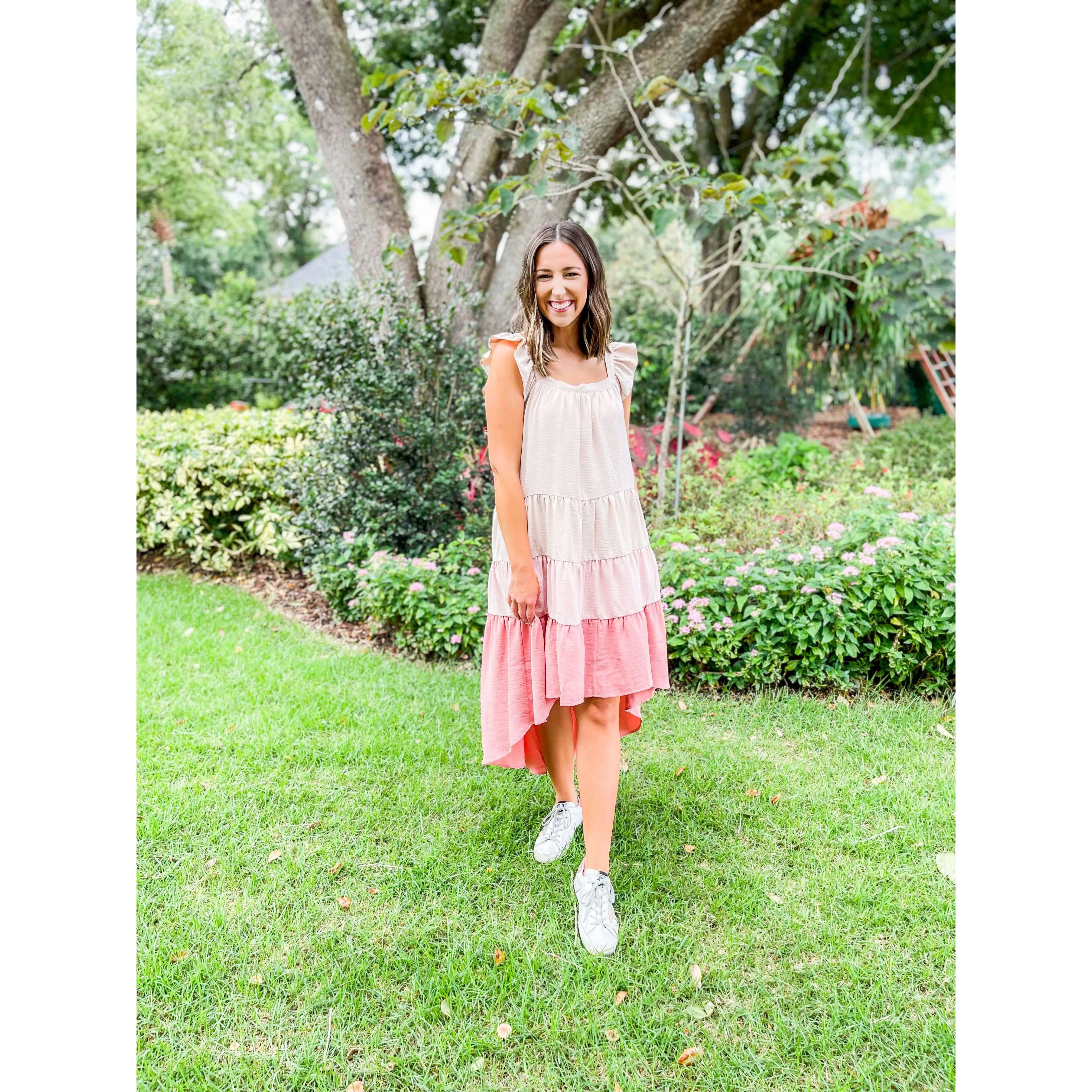Moodie Lucy Colorblock Tiered Dress