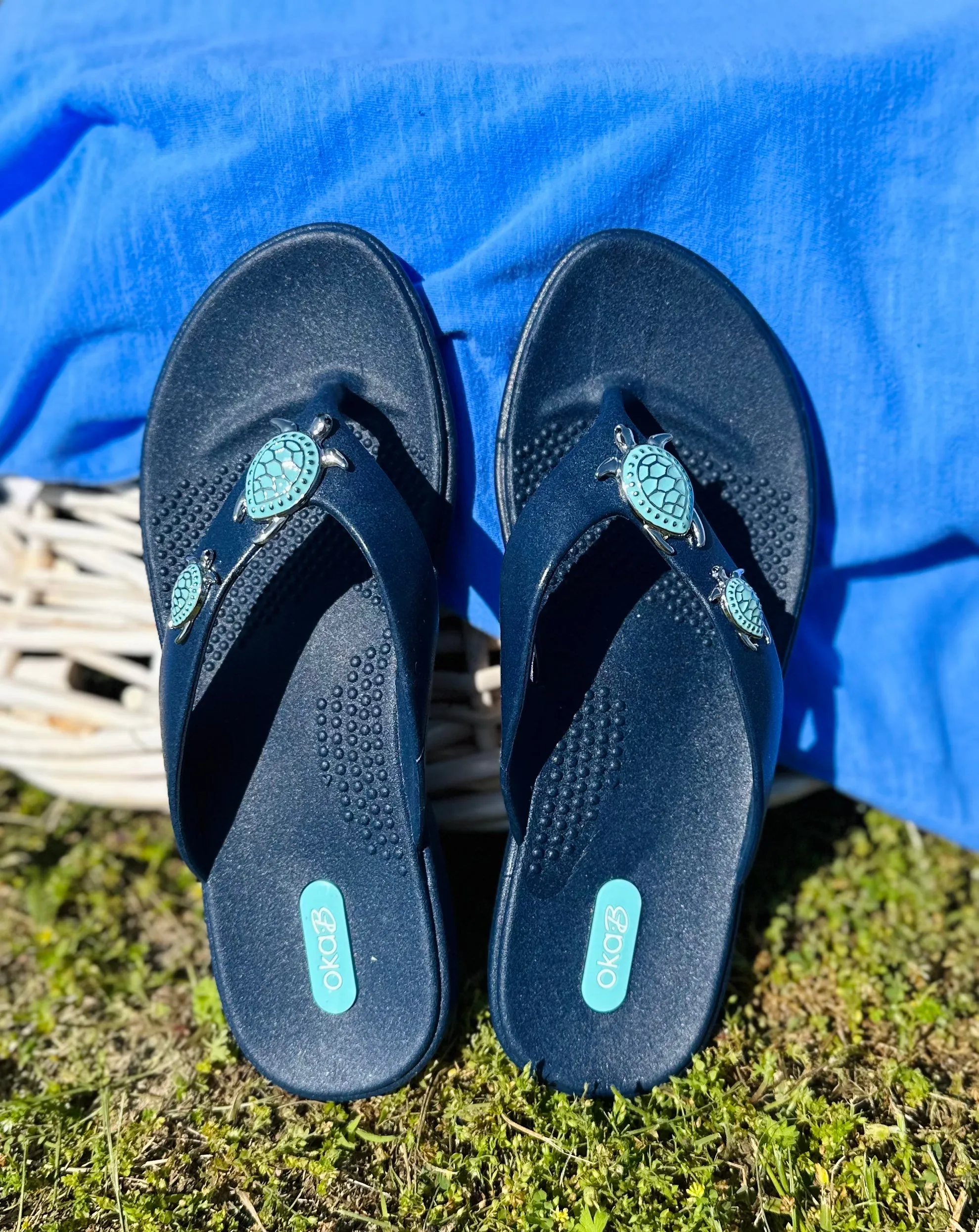 OkaB Theresa Navy Turtle Sandals