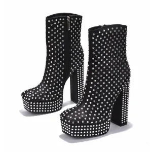 Platform Warner Boots Black