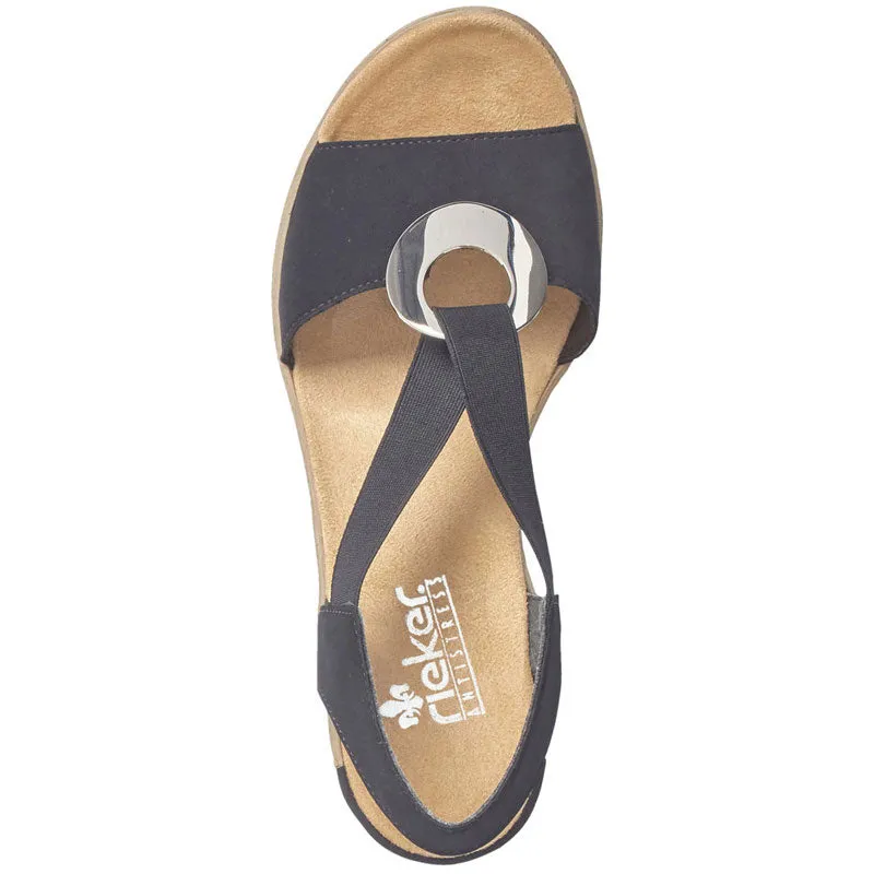Rieker Fanni H6 Wedge Sandal Black (Women's)