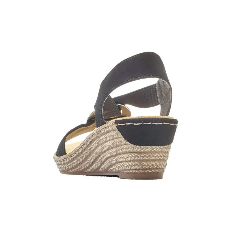Rieker Fanni H6 Wedge Sandal Black (Women's)
