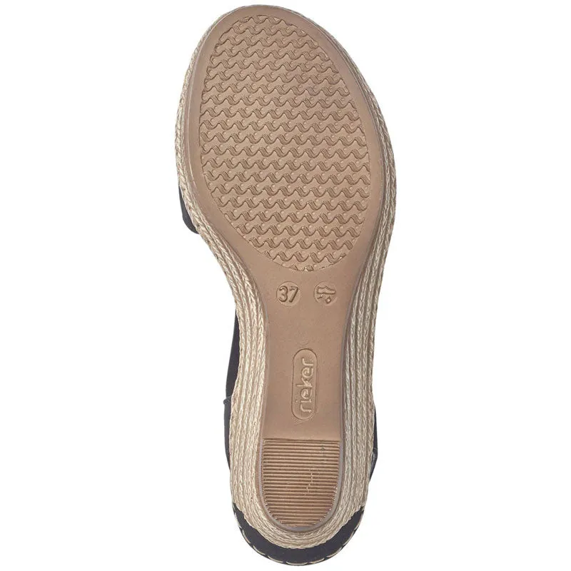 Rieker Fanni H6 Wedge Sandal Black (Women's)