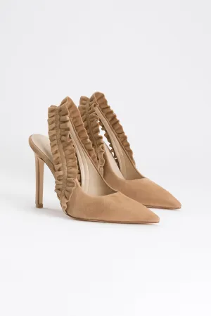 RUFFLE PUMP | SUEDE NUDE002