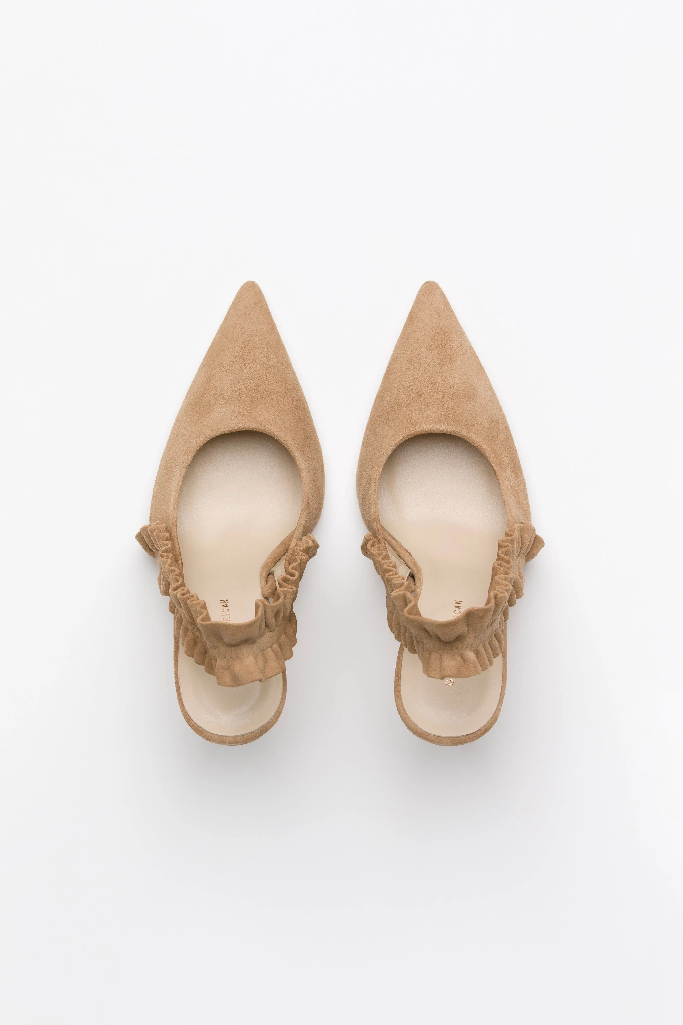 RUFFLE PUMP | SUEDE NUDE002